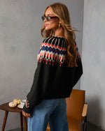 Grateful Gathering Abstract Knit Cardigan