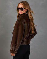 Chai Chat Faux Fur Funnel Neck Jacket