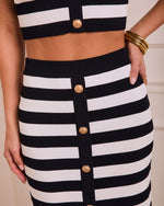 Icon Status Striped Knit Midi Skirt