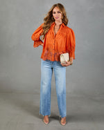 Sun Press Linen Lace Trim Top