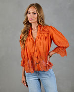 Sun Press Linen Lace Trim Top