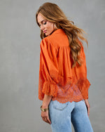 Sun Press Linen Lace Trim Top