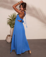 Ocean Muse Halter Neck Maxi Dress