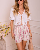 Roselle Dawn Mid Rise Floral Shorts