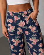 New Bloom Printed Rigid Straight Leg Jeans