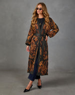 Caterina Knit Paisley Waist Tie Duster Cardigan