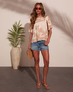 Riviera Muse Tropical Palm Tree Print Top