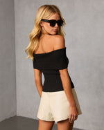 Black % Chai Moon Off The Shoulder Top-4