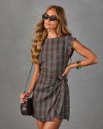 Sirena Plaid Waist Tie Mini Dress
