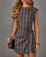Sirena Plaid Waist Tie Mini Dress