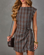 Sirena Plaid Waist Tie Mini Dress