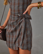 Sirena Plaid Waist Tie Mini Dress