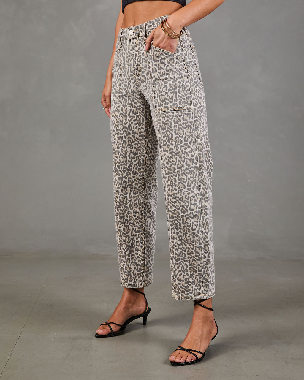 Dakota Rustler Animal Print Stretch Barrel Leg Jeans – VICI