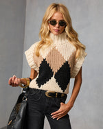 Levvey Turtleneck Aryle Print Sweater