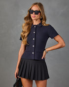 Camille Knit Collared Button Down Top