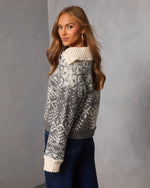 In the Season Abstract Contrast Sweater