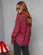 Maple Muse Plaid Button Up Top