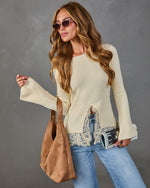 Penny Lace Hem Twofer Sweater