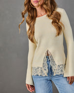 Penny Lace Hem Twofer Sweater