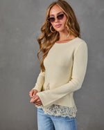 Penny Lace Hem Twofer Sweater