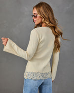 Penny Lace Hem Twofer Sweater