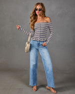 Waverlie Striped Peplum Hem Top