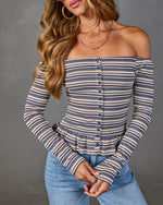 Waverlie Striped Peplum Hem Top