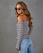 Waverlie Striped Peplum Hem Top