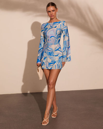 abstract mini dress Harbor Chic Abstract Mini Dress in Navy