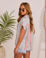 Palmelle Striped Button Down Top