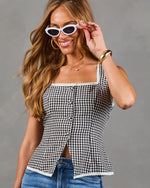 Contrast Club Gingham Vest Top