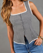 Contrast Club Gingham Vest Top