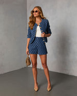 Alpine Glow Quilted Denim Shorts