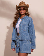 Prairie Canyon Paisley Denim Button Down Top