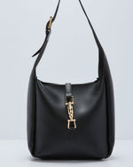 Black % Sharah Vegan Leather Tote-3