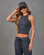 Maison Cozy High Neck Crop Tank Top