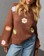 Garden Crest Embroidered Knit Floral Sweater