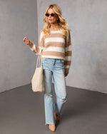 Mariko Fuzzy Knit Striped Sweater