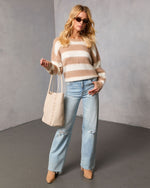 Mariko Fuzzy Knit Striped Sweater