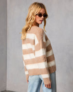 Mariko Fuzzy Knit Striped Sweater