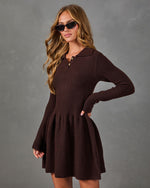 Warm Company Knit Collared Mini Dress