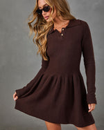 Warm Company Knit Collared Mini Dress