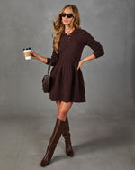 Warm Company Knit Collared Mini Dress