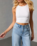White % Kiki Knit Crop Top-5