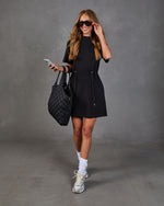 Layover Lounge Drawstring Waist Soft Form Mini Dress
