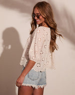 Casual Charm Cotton Floral Eyelet Top