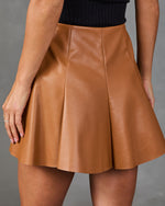 Ruben Pleated Faux Leather Mini Skirt