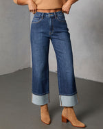 Dark Wash % Ashland Stretch Super High Rise Straight Jeans-1