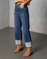 Dark Wash % Ashland Stretch Super High Rise Straight Jeans-3