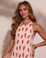 Darling Heat Novelty Chili Pepper Halter Neck Mini Dress